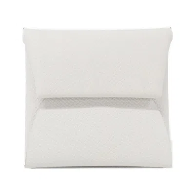 Pre-owned Hermes White Epsom Leather Coin Purse/coin Case ()