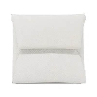 Pre-owned Hermes White Epsom Leather Coin Purse/coin Case ()