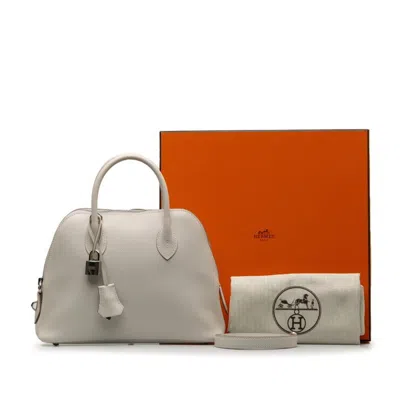 Pre-owned Hermes White Epsom Leather Handbag Shoulder Bag ()