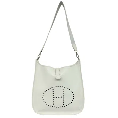 Pre-owned Hermes White Epsom Leather Pochette Shoulder Bag ()