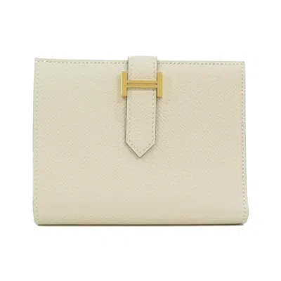 Pre-owned Hermes White Epsom Leather Wallet (bi-fold) ()