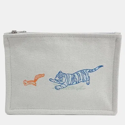 Pre-owned Hermes White Fabric Pouch