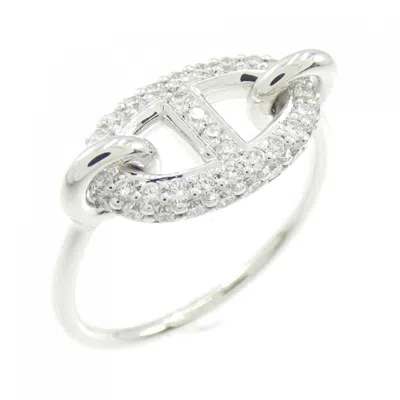 Pre-owned Hermes White Gold (18k) Band Ring ()