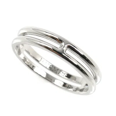 Pre-owned Hermes White Gold (18k) Band Ring ()