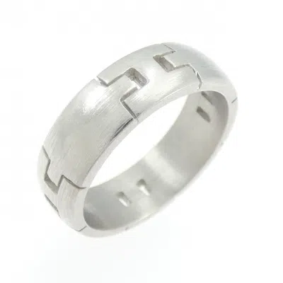 Pre-owned Hermes White Gold (18k) Band Ring ()