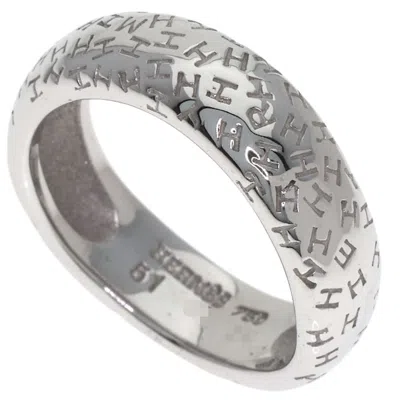 Pre-owned Hermes White Gold (18k) Band Ring ()