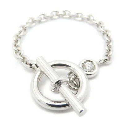 Pre-owned Hermes White Gold (18k) Band Ring ()