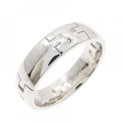 Pre-owned Hermes White Gold (18k) Band Ring ()
