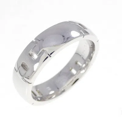 Pre-owned Hermes White Gold (18k) Band Ring ()