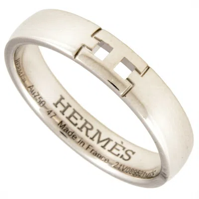 Pre-owned Hermes White Gold (18k) Band Ring ()