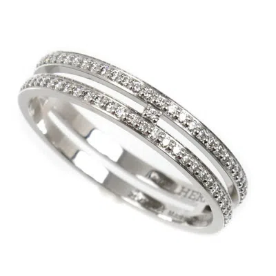Pre-owned Hermes White Gold (18k) Band Ring ()