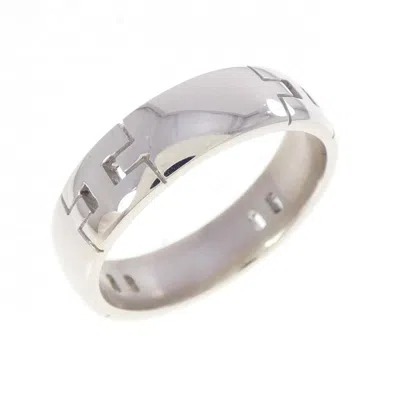 Pre-owned Hermes White Gold (18k) Band Ring ()