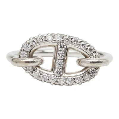Pre-owned Hermes White Gold (18k) Band Ring ()