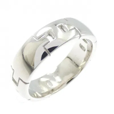 Pre-owned Hermes White Gold (18k) Band Ring ()