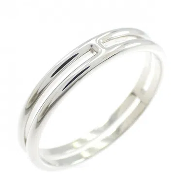 Pre-owned Hermes White Gold (18k) Band Ring ()