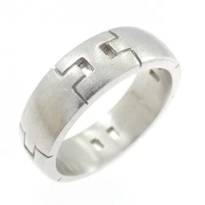 Pre-owned Hermes White Gold (18k) Band Ring ()