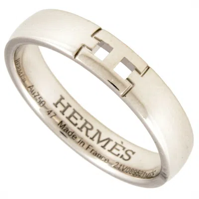 Pre-owned Hermes White Gold (18k) Band Ring ()
