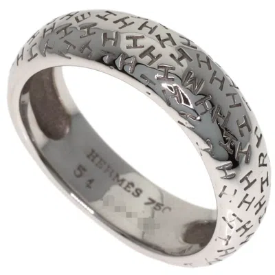 Pre-owned Hermes White Gold (18k) Band Ring ()