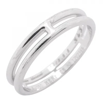 Pre-owned Hermes White Gold (18k) Band Ring ()