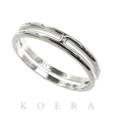 Pre-owned Hermes White Gold (18k) Band Ring ()