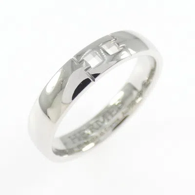 Pre-owned Hermes White Gold (18k) Band Ring ()