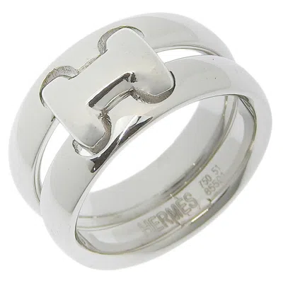 Pre-owned Hermes White Gold White Gold (18k) Band Ring ()