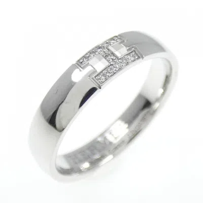 Pre-owned Hermes White Gold White Gold (18k) Band Ring ()