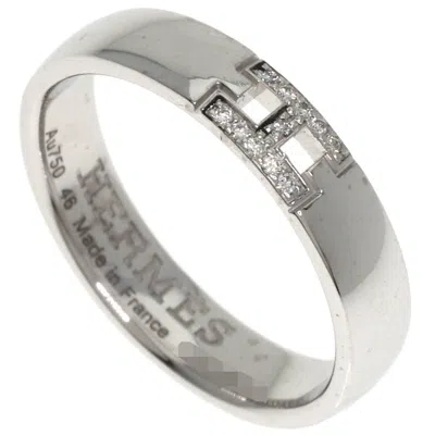Pre-owned Hermes White Gold White Gold (18k) Band Ring ()