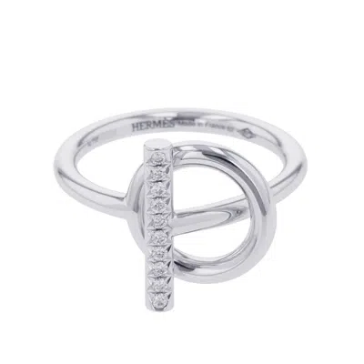 Pre-owned Hermes White Gold White Gold (18k) Band Ring ()