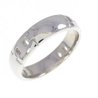 Pre-owned Hermes White Gold White Gold (18k) Band Ring ()