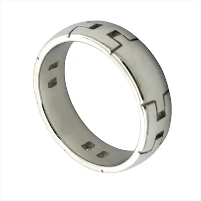 Pre-owned Hermes White Gold White Gold (18k) Band Ring ()