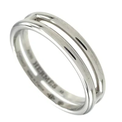 Pre-owned Hermes White Gold White Gold (18k) Band Ring ()