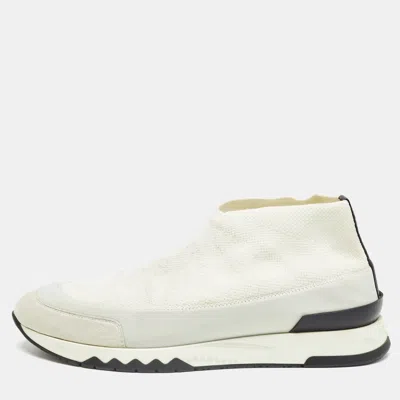 Pre-owned Hermes White Knit Fabric Tokyo Trainers Size 38.5
