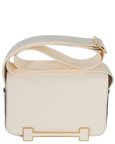 Pre-owned Hermes Hermès White Leather Nata Chevre Mysore Geta Ghw (authentic Pre-loved) In Neutral