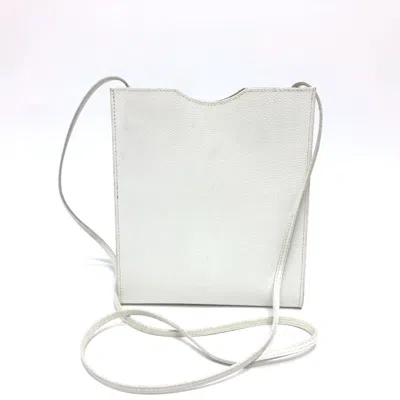 Pre-owned Hermes White Leather Pochette Shoulder Bag ()