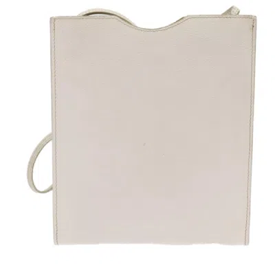 Pre-owned Hermes Hermès White Leather Shoulder Bag ()
