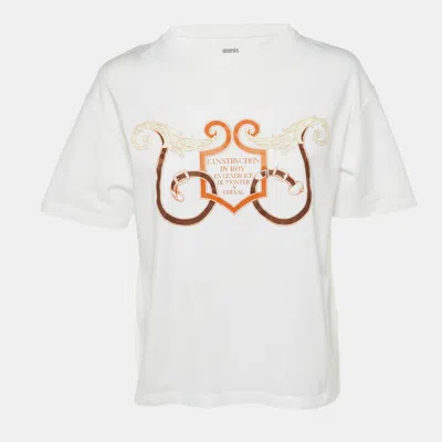 Pre-owned Hermes White L'instruction Du Roy Cotton Crew Neck T-shirt M
