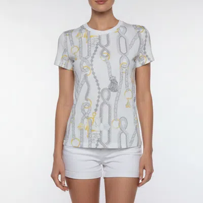 Pre-owned Hermes Hermès White Printed Cotton Palefroi Remix T-shirt S
