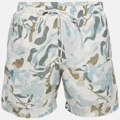 Pre-owned Hermes White Printed Synthetic Swim Shorts Xxl