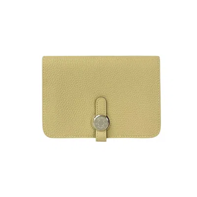 Pre-owned Hermes White Togo Leather Wallet (bi-fold) ()