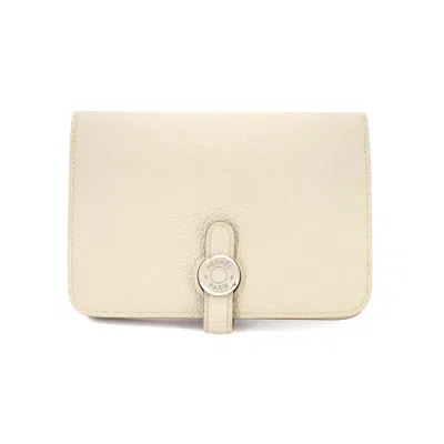 Pre-owned Hermes White Togo Leather Wallet (bi-fold) ()