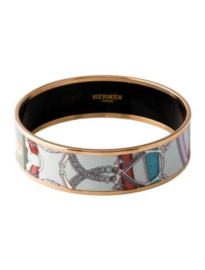Pre-owned Hermes Wide Enamel Bangle, 7.5"