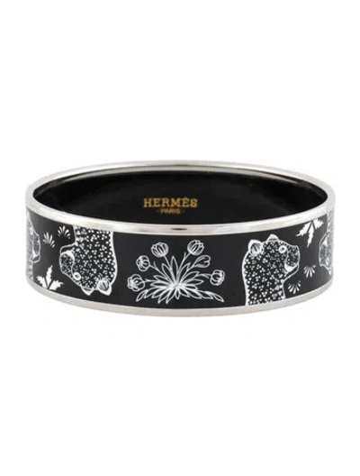Pre-owned Hermes Wide Enamel Bangle Bracelet, 7.25" In Multi