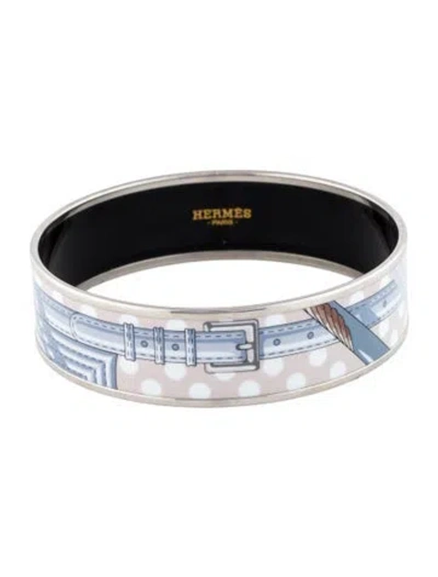 Pre-owned Hermes Wide Enamel Bangle Bracelet, 8.25"