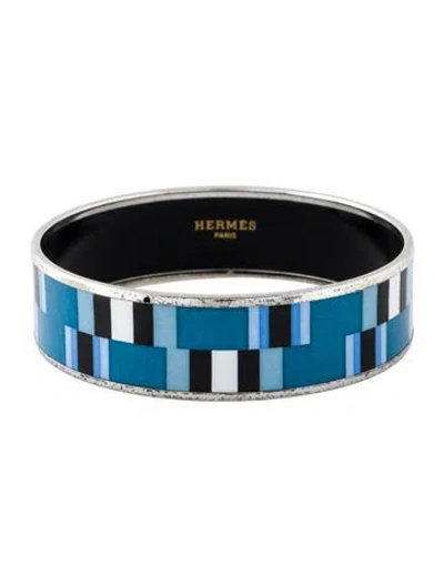 Pre-owned Hermes Wide Enamel Bracelet, 8" In Multi