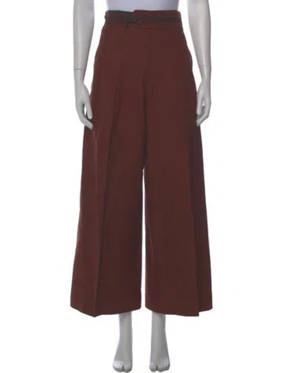 Pre-owned Hermes Wide Leg Pants In Brown