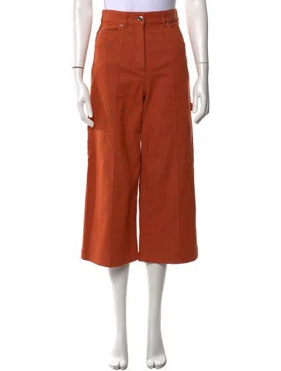 Pre-owned Hermes Wide Leg Pants In Orange