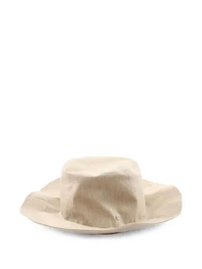 Pre-owned Hermes Wide-brim Bucket Hat In Neutral