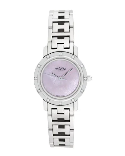 Hermes Hermès Women's Clipper Diamond Watch, Circa 2000s (authentic ) In Metallic