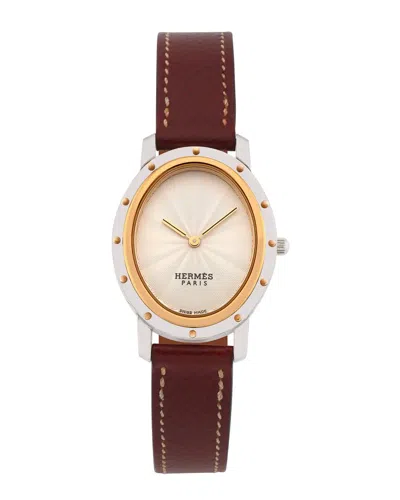 Pre-owned Hermes Hermès Women's Clipper Oval Watch (authentic Pre-loved)